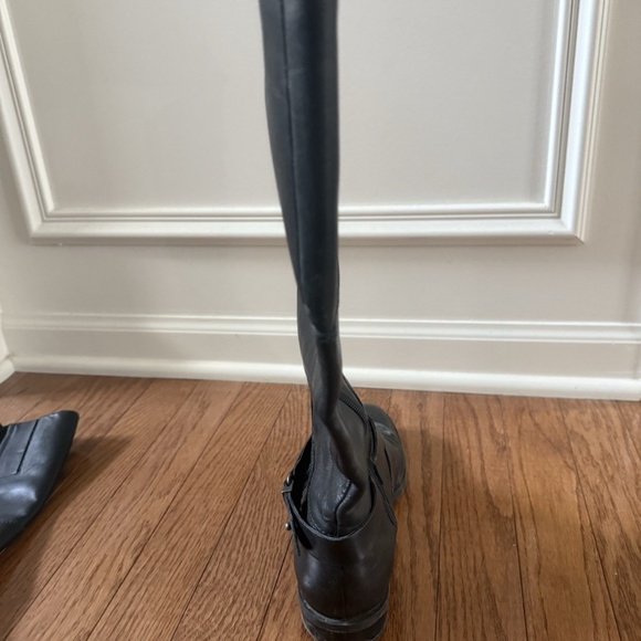 NINE WEST BLOGGER BLACK PREMIUM LEATHER SIDE ZIP TALL RIDING BOOTS 6M - Picture 6 of 11